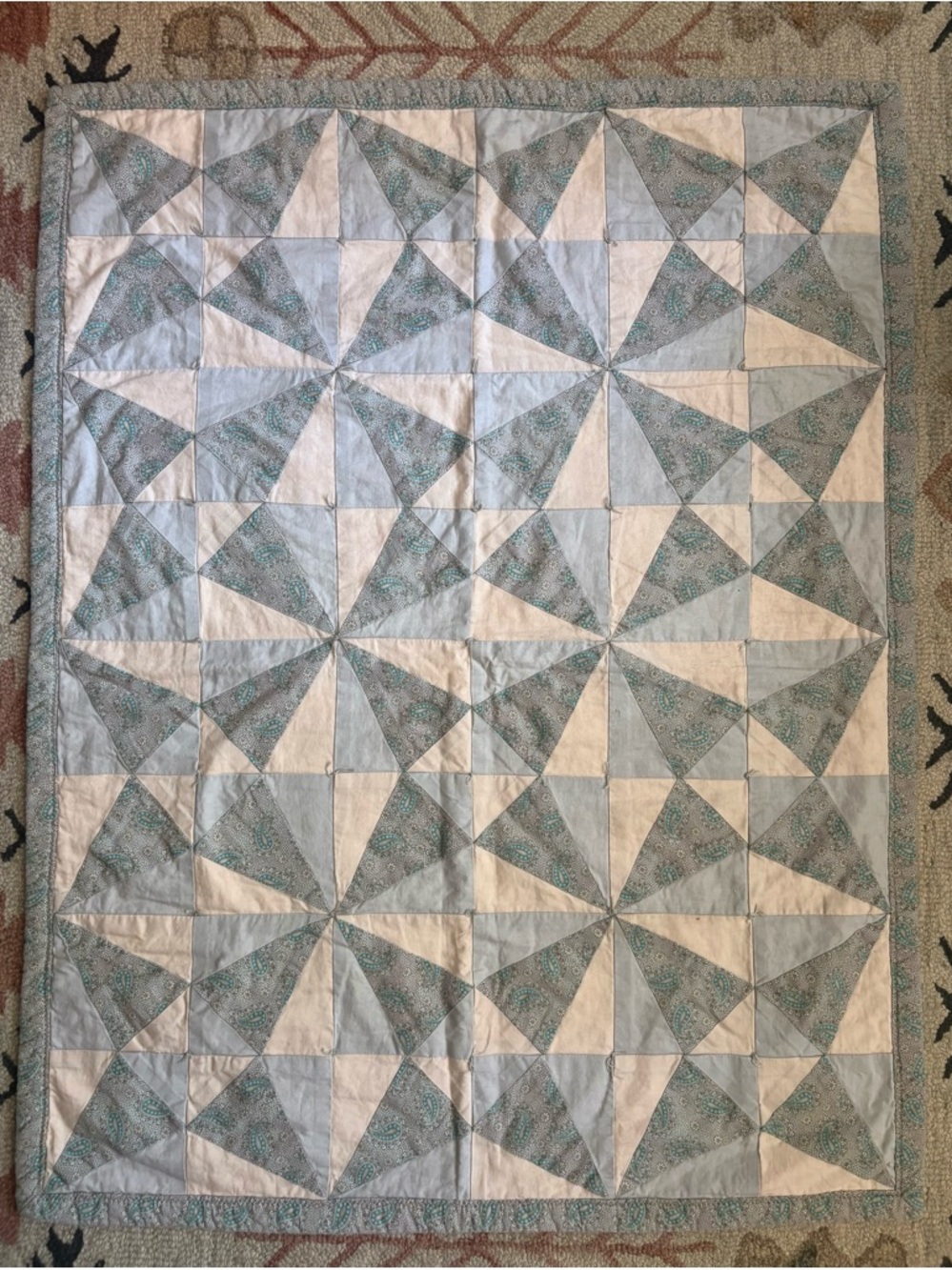 Handmade Patchwork Crib Quilt - Picture 2 of 6
